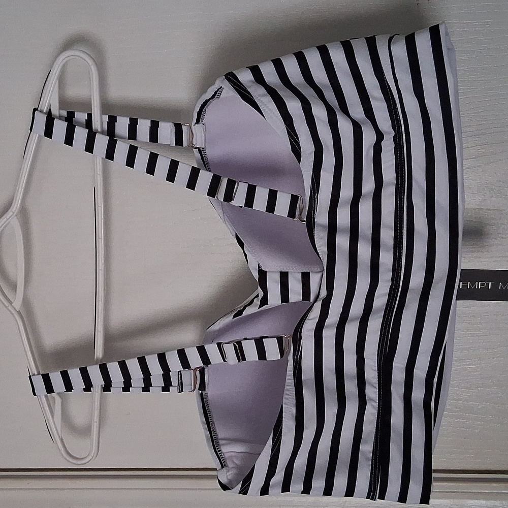 Tempt Me Black & White Bikini Swimsuit Sexy Top sz 22W - Picture 3 of 7